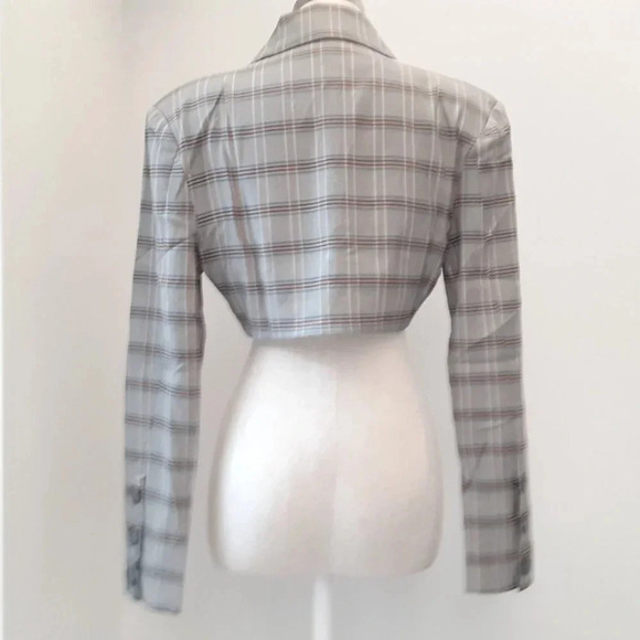 NWT For Love & Lemons Kym Crop Blazer in Grey M - Picture 3 of 6
